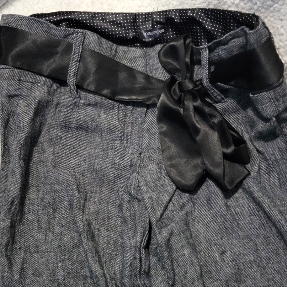 Maurices Linen Wide leg Dress pants. Dark grey, Satiny Belt. Size 5/6 NWOT - Picture 3 of 8